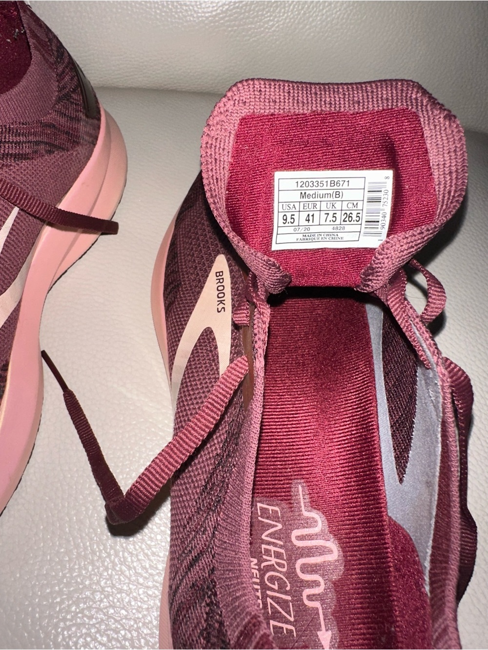 Brooks Womens Maroon and Pink Running Sneakers - Picture 13 of 13